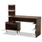 Baxton Studio Tobias Mid-Century Two-Tone White and Walnut Brown Finished Wood Storage Computer Desk with Shelves 181-11692-Zoro - alternate 2